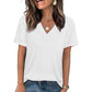 🥳SUMMER HOT SALE🥳💞50K+ SOLD!💥50% OFF! 🔥Women's V-Neck Short Sleeve Casual T-Shirt – Classic V-Neck, Soft Polyester & Rolled Cuffs ✨