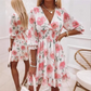 🌸 50% OFF NOW! 🌸Women's Floral V-Neck Ruffle Hem A-Line Dress