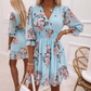 🌸 50% OFF NOW! 🌸Women's Floral V-Neck Ruffle Hem A-Line Dress
