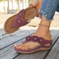 🥳SUMMER HOT SALE🥳💞50K+ SOLD!💥50% OFF! 🔥 Women's Floral Wedge Thong Sandals – Floral Accents, Cushioned Arch Support & Non-Slip Outsole ✨