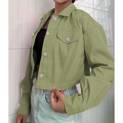 🥳2026 NEW ARRIVAL🥳💞50K+ SOLD!💥50% OFF! 🔥 Women's Solid Cropped Button-Down Jacket