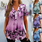 🥳SUMMER HOT SALE🥳💞50K+ SOLD!💥50% OFF! 🔥Women's Elegant Floral Printed Short Sleeve Top
