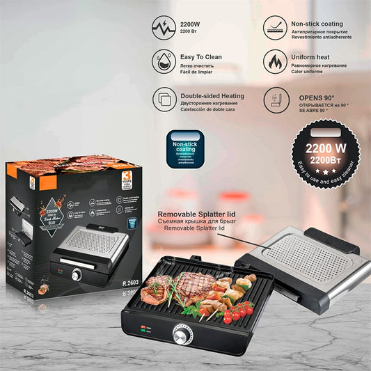 🔥2026 Hot Sale ＆ 50％ Off🔥2200W Smokeless Indoor Grill with Non-Stick Plate