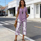 🥳SUMMER HOT SALE🥳💞50K+ SOLD!💥56% OFF! 🔥Casual Round Neck Layered Tunic Top and Wide Leg Pants Set