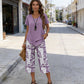 🥳SUMMER HOT SALE🥳💞50K+ SOLD!💥56% OFF! 🔥Casual Round Neck Layered Tunic Top and Wide Leg Pants Set