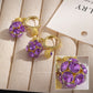 🥳2026 HOT SALE🥳💞50K+ SOLD!💥50% OFF! 🔥Vintage Gold-Plated Hoop Earrings with Purple Crystal Sphere
