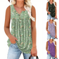 🥳SUMMER HOT SALE🥳💞50K+ SOLD!💥50% OFF! 🔥Women's Printed Button Sleeveless Top – Chic Print, Breathable & Lightweight ✨