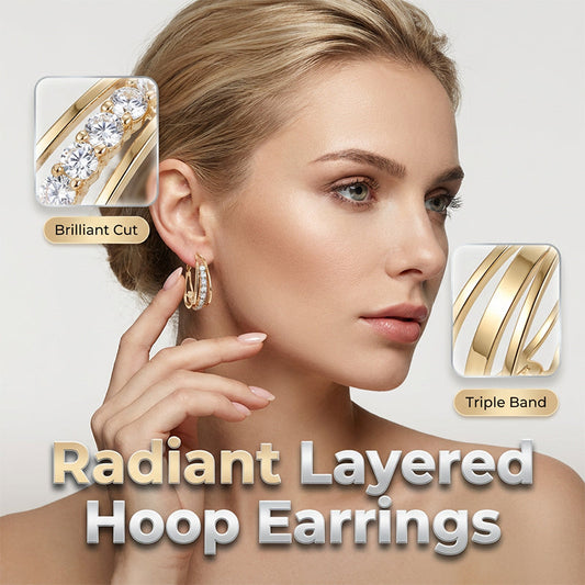 🔥Last day of the limited-time 50% off sale🔥Elegant Geometric Hoop Earrings with Sparkling Accents