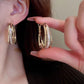 🔥Last day of the limited-time 50% off sale🔥Elegant Geometric Hoop Earrings with Sparkling Accents