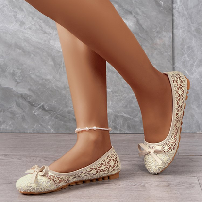 🥳SUMMER HOT SALE🥳💞50K+ SOLD!💥50% OFF! 🔥Women’s Elegant Lace Ballet Flats With Bow-Tie