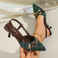 🥳SUMMER HOT SALE🥳💞50K+ SOLD!💥50% OFF! 🔥Women's Pointed-Toe Slingback Heels with Metal Chain