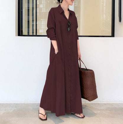 🔥2026 New Arrival ＆ 50％ Off🔥Long-Solid, Simple and Long-Coloured Sleeve Dress