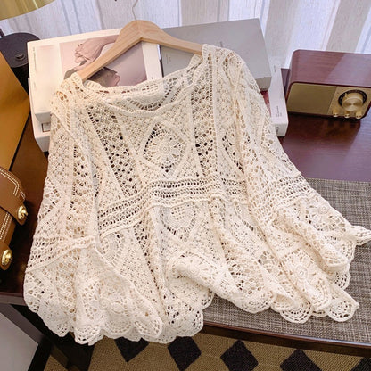 🔥2026 New Style ＆ 50％ Off🔥Women's Vintage-Inspired Lace Cover-Up Blouse
