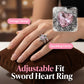 🥳2026 HOT SALE🥳💞50K+ SOLD!💥50% OFF! 🔥Vintage Adjustable Sword Piercing Heart Ring Set