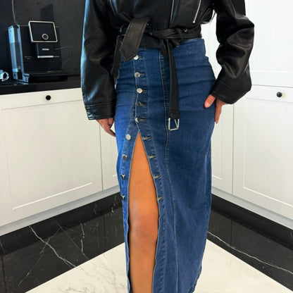 🔥2026 New Arrival ＆ Hot Sale ＆ 50％ Off🔥Stylish Button-Front Split Bodycon Skirt - Day to Night Chic