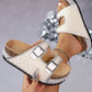 🥳SUMMER HOT SALE🥳💞50K+ SOLD!💥50% OFF! 🔥Double Buckle Strap Cork Slide Sandals