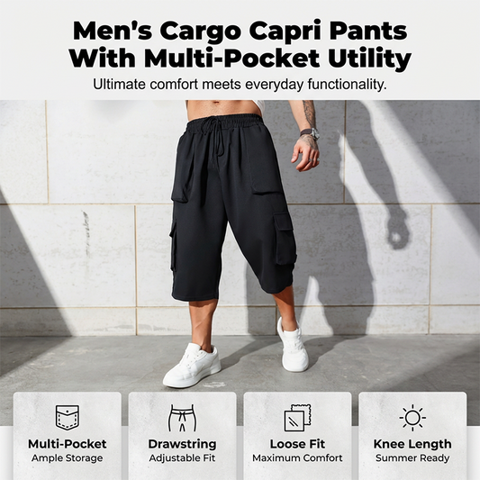 📢📢50% OFF !! ⏰Men's Casual Cargo Capri Shorts