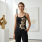 🥳SUMMER HOT SALE🥳💞50K+ SOLD!💥50% OFF! 🔥  Slim Fit Spaghetti Strap Tank with Sequin Flower – Glamorous Detail, Soft Stretch & Perfect for Parties or Layering 💃