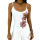 🥳SUMMER HOT SALE🥳💞50K+ SOLD!💥50% OFF! 🔥  Slim Fit Spaghetti Strap Tank with Sequin Flower – Glamorous Detail, Soft Stretch & Perfect for Parties or Layering 💃