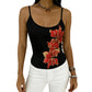 🥳SUMMER HOT SALE🥳💞50K+ SOLD!💥50% OFF! 🔥  Slim Fit Spaghetti Strap Tank with Sequin Flower – Glamorous Detail, Soft Stretch & Perfect for Parties or Layering 💃