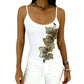 🥳SUMMER HOT SALE🥳💞50K+ SOLD!💥50% OFF! 🔥  Slim Fit Spaghetti Strap Tank with Sequin Flower – Glamorous Detail, Soft Stretch & Perfect for Parties or Layering 💃