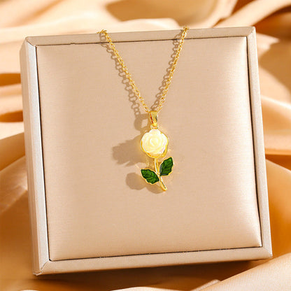 🔥2026 New Arrival ＆ Hot Sale ＆ 50％ Off🔥Elegant Rose Pendant Necklace – Delicate Design, Hypoallergenic & Perfect for Everyday Elegance or Gifting ✨