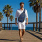 🥳SUMMER HOT SALE🥳💞50K+ SOLD!💥50% OFF! 🔥 Men's Outdoor Sling Bag – Multi-Pocket, Water-Resistant, Breathable Back 🌦️