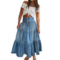 🔥2026 New Arrival ＆ Hot Sale ＆ 50％ Off🔥Denim Maxi Skirt – High Waist, Tiered, A-Line, Button Front ✨
