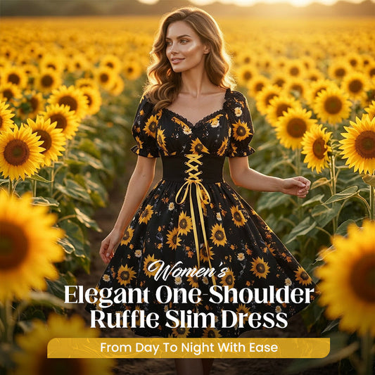 🔥2026 New Arrival ＆ Hot Sale ＆ 50％ Off🔥 Women's Print Puff Sleeve Dress – Floral Mini Dress – Square Neck & Ruffle Hem – Summer Casual Party Sundress 🌿