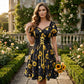 🔥2026 New Arrival ＆ Hot Sale ＆ 50％ Off🔥 Women's Print Puff Sleeve Dress – Floral Mini Dress – Square Neck & Ruffle Hem – Summer Casual Party Sundress 🌿