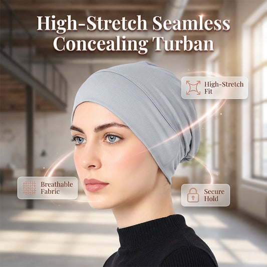 🥳SUMMER HOT SALE🥳💞50K+ SOLD!💥50% OFF! 🔥 Soft Stretch Turban Cap – Milk Silk Fabric & Anti-Slip Fit – Hair Volume Concealer – Multi-Use Under Scarf 🧣