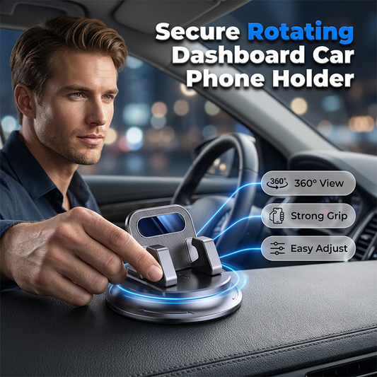 🔥2026 New Upgrade ＆ Hot Sale🔥Rotating Dashboard Car Phone Holder – 360° Adjustable & Anti-Slip – Hands-Free Phone Mount 🛡️