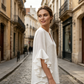 📢📢40% OFF !! ⏰ V-Neck Ruffled Sleeve Top – Flowy & lightweight – Elegant casual blouse, perfect for summer or office – feminine and breathable ✨🌿