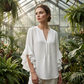 📢📢40% OFF !! ⏰ V-Neck Ruffled Sleeve Top – Flowy & lightweight – Elegant casual blouse, perfect for summer or office – feminine and breathable ✨🌿