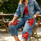 🔥2026 New Arrival ＆ Hot Sale ＆ 50％ Off🔥Artistic Flower Wide-Leg Jeans for Women💙