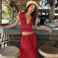 🔥2026 New Arrival ＆ Hot Sale ＆ 50％ Off🔥Elegant Lace V-Neck Top & Maxi Skirt Set