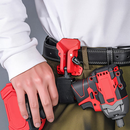 📢📢50% OFF !! ⏰🔧🛠️ Portable Self-Locking Power Tool Holster – Auto-Lock Belt Clip for Drills & Impact Drivers🔒