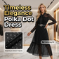 🥳SUMMER HOT SALE🥳💞50K+ SOLD!💥50% OFF! 🔥Elegant Polka Dot Tie-Neck Midi Dress 