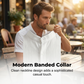 📢📢40% OFF !! ⏰Men's Textured 2-Piece Shirt & Pants Set – Breathable, Stand Collar, Elastic Waist 🌿