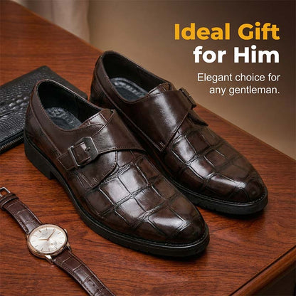 📢📢40% OFF !! ⏰Men's Classic Faux Leather Single-Buckle Shoes👞