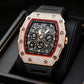 📢📢50% OFF !! ⏰ Luxury Men's Tonneau-Shaped Watch with Rhinestone Embellishment