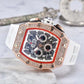 📢📢50% OFF !! ⏰ Luxury Men's Tonneau-Shaped Watch with Rhinestone Embellishment