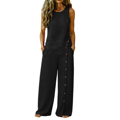 🔥2026 New Style ＆ Hot Sale ＆ 50％ Off🔥Women's Casual Sleeveless Top and Wide-Leg Pants Set