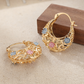 🔥2026 New Arrival ＆ Hot Sale ＆ 50％ Off🔥Gold-Plated Crescent Hoop Earrings with Enamel Flowers – Delicate, floral charm & perfect for everyday elegance or gifting 🌸