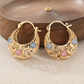 🔥2026 New Arrival ＆ Hot Sale ＆ 50％ Off🔥Gold-Plated Crescent Hoop Earrings with Enamel Flowers – Delicate, floral charm & perfect for everyday elegance or gifting 🌸