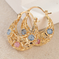 🔥2026 New Arrival ＆ Hot Sale ＆ 50％ Off🔥Gold-Plated Crescent Hoop Earrings with Enamel Flowers – Delicate, floral charm & perfect for everyday elegance or gifting 🌸