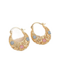 🔥2026 New Arrival ＆ Hot Sale ＆ 50％ Off🔥Gold-Plated Crescent Hoop Earrings with Enamel Flowers – Delicate, floral charm & perfect for everyday elegance or gifting 🌸