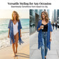 🌸 50% OFF NOW! 🌸 Women's Open-Front Knit Cover-Up with Tassel Fringe – Bohemian & Lightweight – Beach Essential 🌴