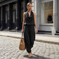 📢📢50% OFF !! ⏰ Sleeveless Cowl Neck Jumpsuit – Halter, Wide-Leg, Elegant 🍷