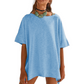 🔥Summer Bestseller🔥Women's Solid Color Loose Fit Boat Neck Top